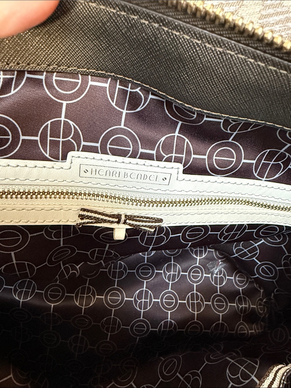 Henri Bendel Brown Perforated Leather Tote with Removable Strap - Picture 2 of 4